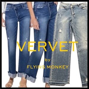 Vervet High-Rise 90's Criss Cross Dad Raw Hem Distressed Jeans (28x30)